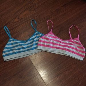 Girls Striped Training Bra Set